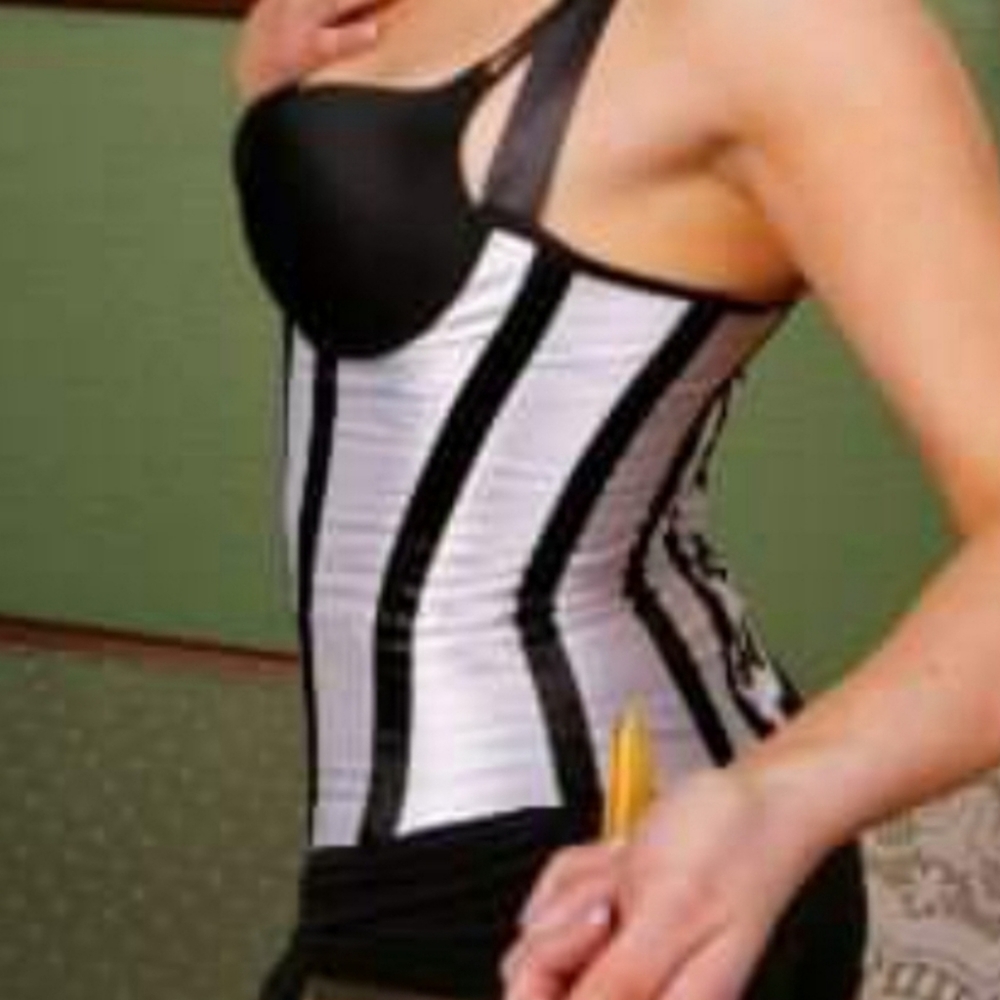 Corset Black and white striped underbust